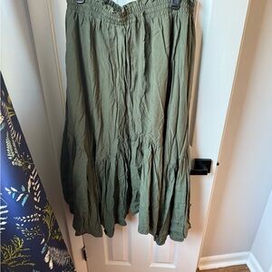 Elegant Olive Maxi Skirt